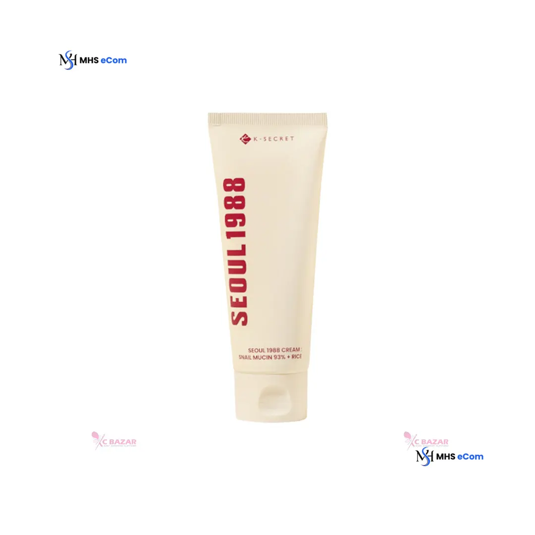 K-Secret Seoul 1988 Cream: Snail Mucin 93% + Rice 100 ml