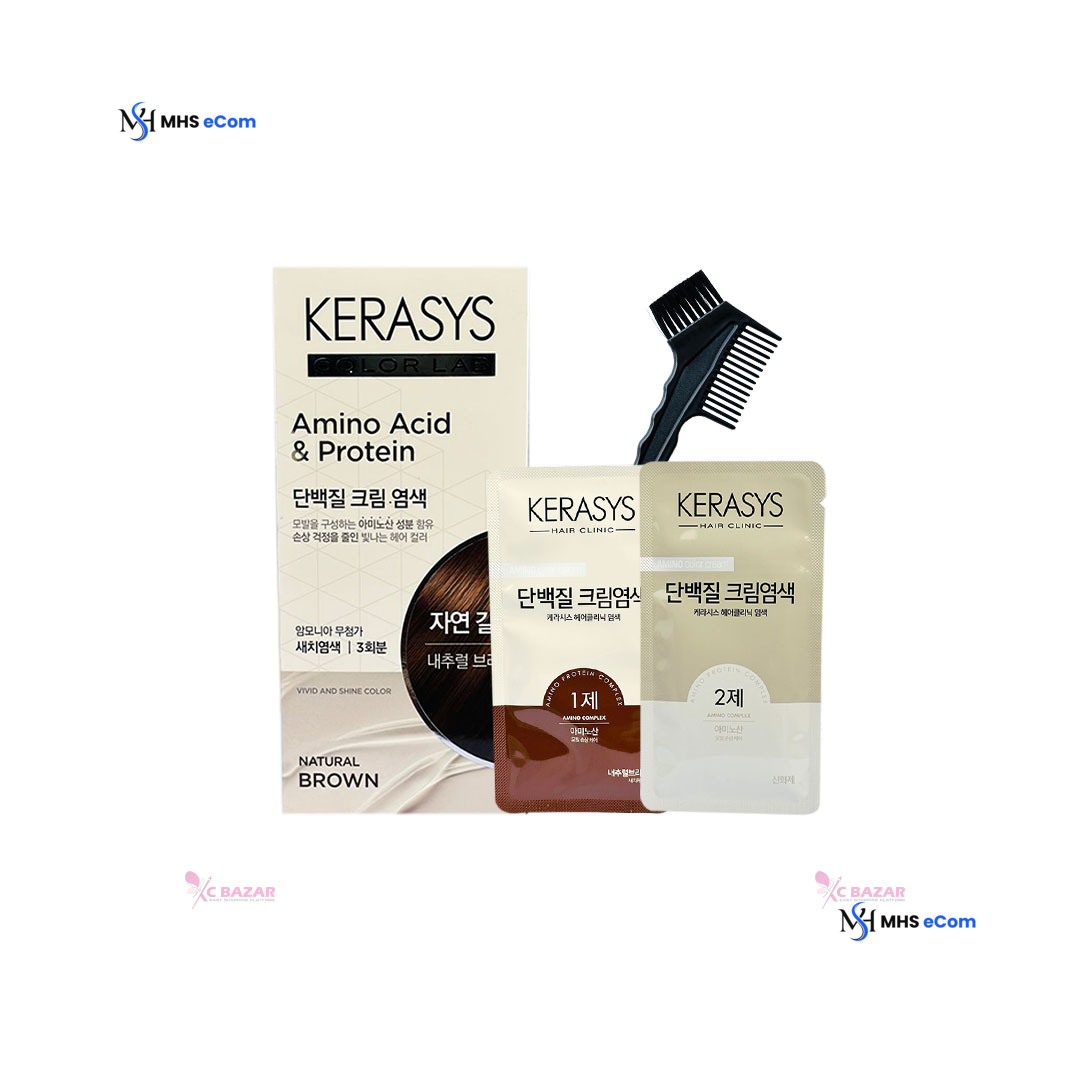 Kerasys Amino Acid & Protein Permanent Hair Color - NATURAL BROWN